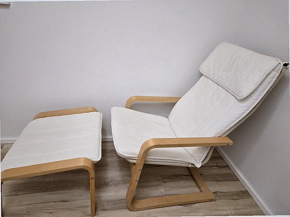 Armchair Lounge Set with Light Wood Frame, Fabric Upholstery