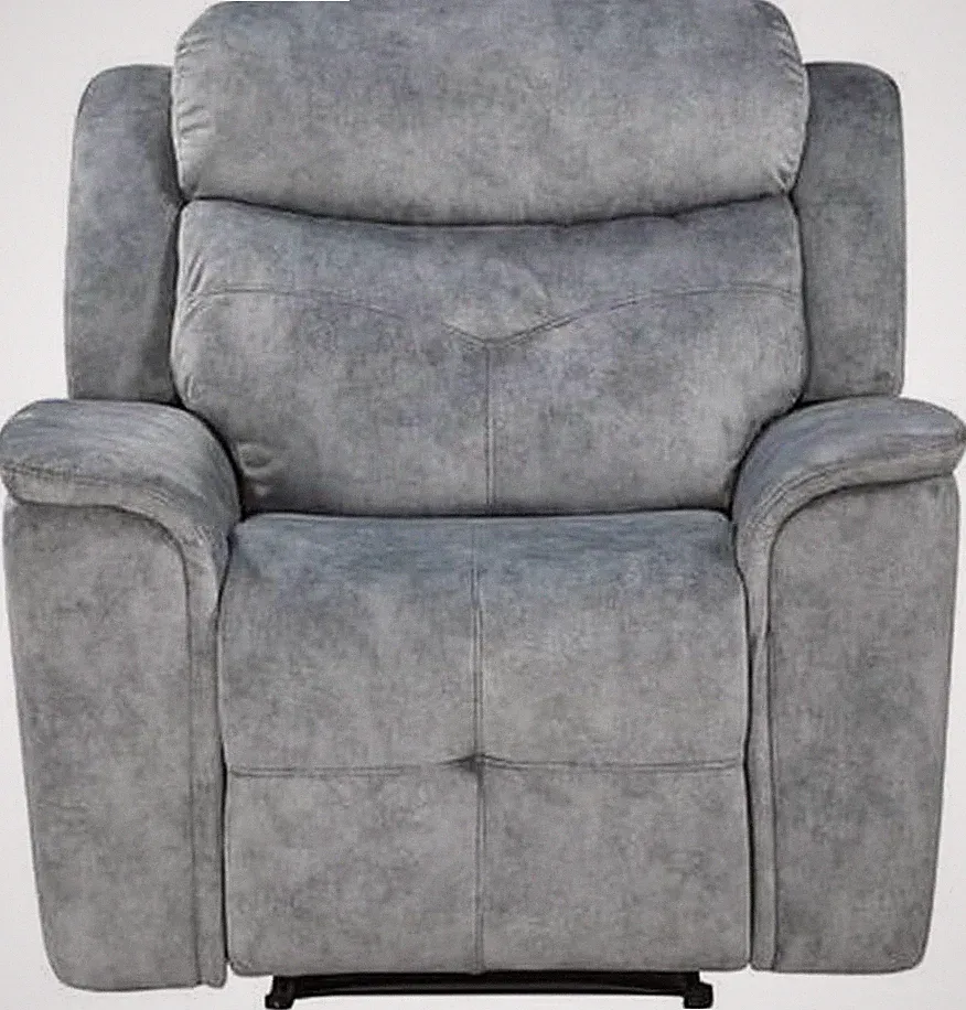 Elegant Silver Gray Tufted Motion Recliner - Mariana Collection