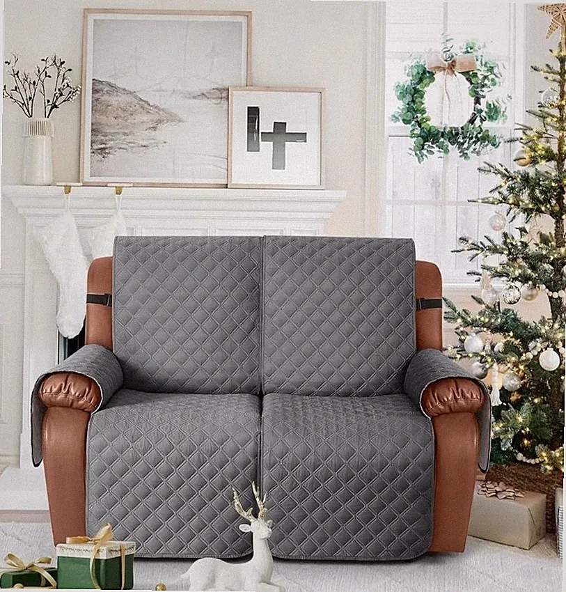 Waterproof Recliner Sofa Covers 1-Piece Reclining Couch Cover Washable New Gray